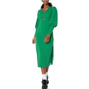 Wild Meadow Women's Balloon Sleeve Keyhole Midi Dress SIZE L NWT